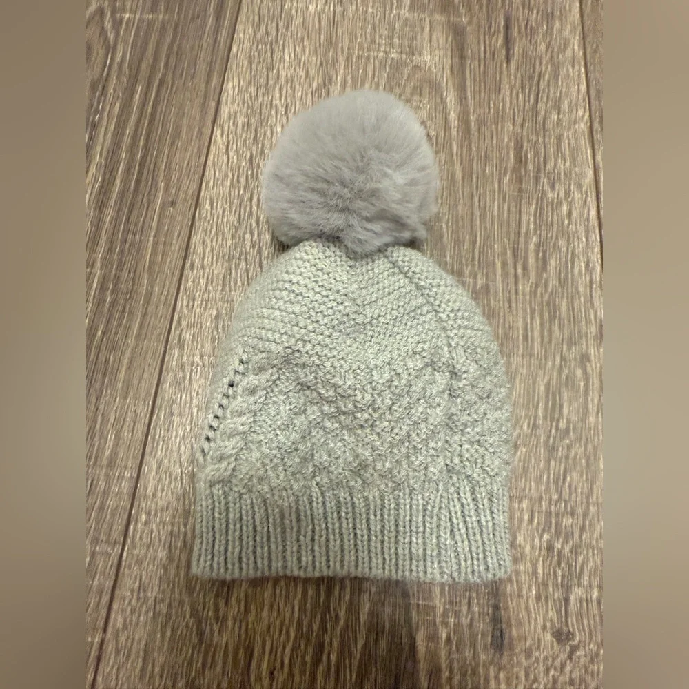 Unbranded Newborn Baby Winter Pom Pom Knit Beanie Gray